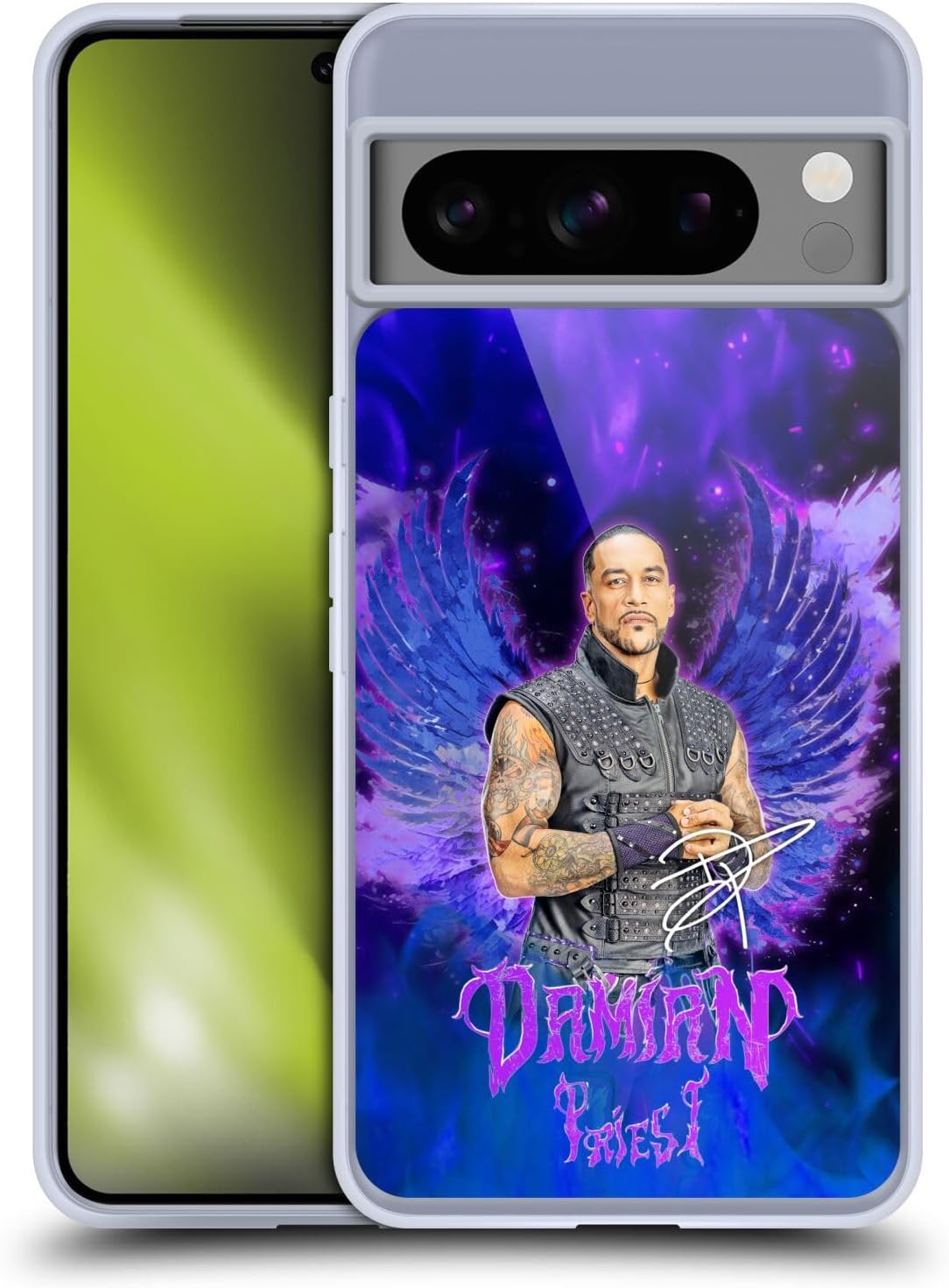 Head Case Designs Officially Licensed WWE Portrait Damian Priest Gel Case [Military Grade Protection] Compatible with Google Pixel 8 Pro and Compatible with MagSafe