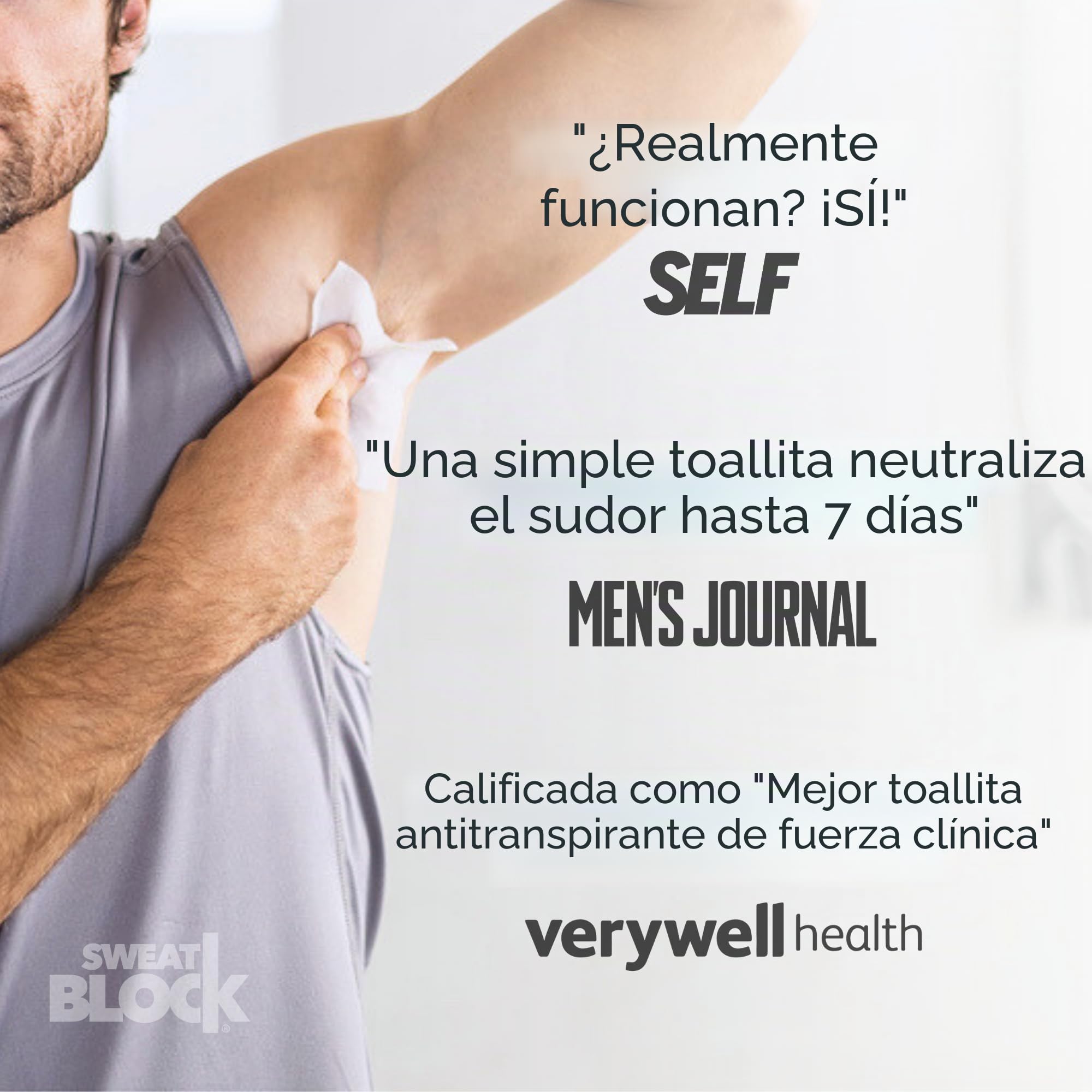 Sweat Block Antitranspirante en formato toallita extrafuerte para hiperhidrosis