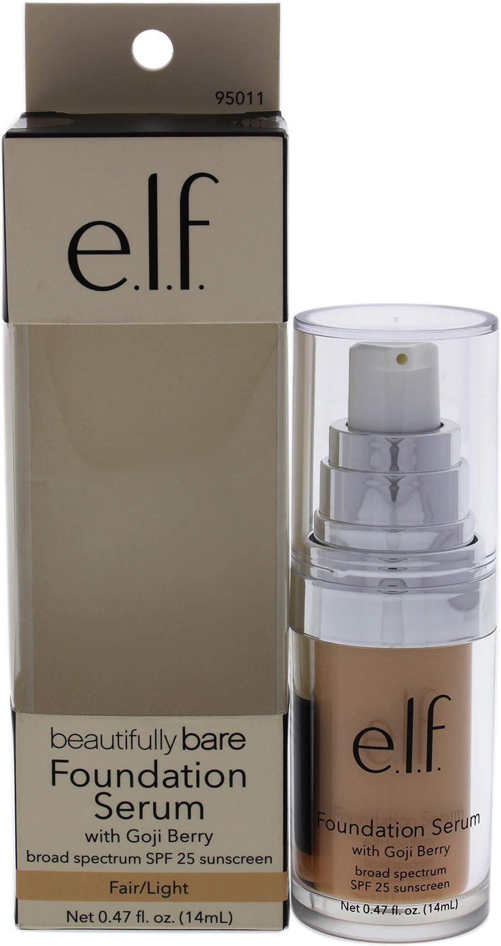 e.l.f.Beautifully Bare Foundation Serum SPF 25 - Fair-light for Women 0.47 oz Foundation 0.47 Fl Oz (Pack of 1)
