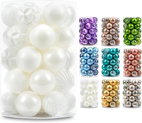 AMS Esfera de Navidad de 2.36 pulgadas, 34 quilates, adornos grandes, decoraciones de fiesta, inastillables, colgantes para Halloween, Acción de disponible en Yaxa Peru