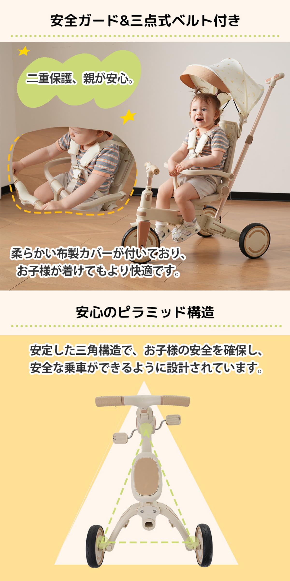 新品 9in1 子供用三輪車 折りたたみ サンシェード付き 612-140 三輪車 折りたたみ 子供用三輪車 サンシェード付き コントロール