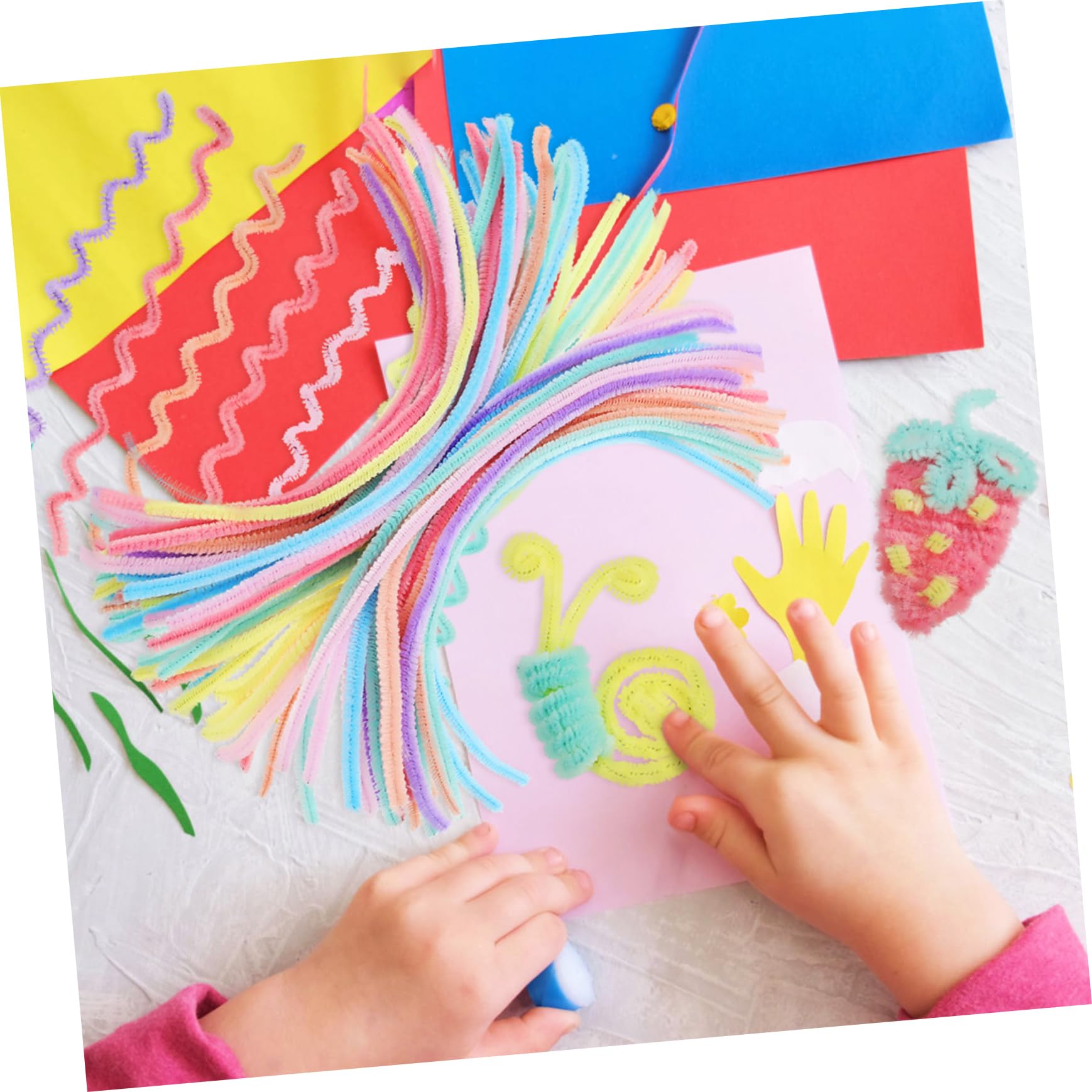 HOMSFOU 3 Ensembles De Supérieur Cure-pipes Géants Tiges De Chenille Tordu Bâtons De Canne À Pêche Des Bâtons Duveteux Sombre Peluche 300 Pièces * 3