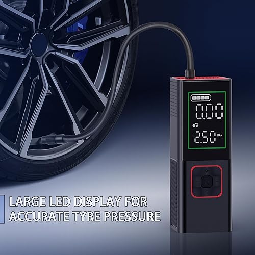 Miniatura 2 de Compresor de aire para inflador de neumáticos, inflador de neumáticos de coche inalámbrico (160 PSI), batería de 7800 mAh, compresor de aire con