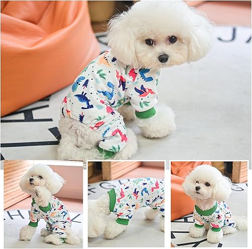 Miniatura 2 de BEAUTYZOO Pijamas para perros de tamaño pequeño, pijamas de verano para niños y niñas, pijamas de algodón suave y elástico para cachorros, pijamas