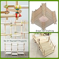 Vista 4 de Moukiween Varillas de madera, 100 varillas redondas de madera de 1/4 x 6 pulgadas para manualidades, decoración del hogar, soporte de pasteles