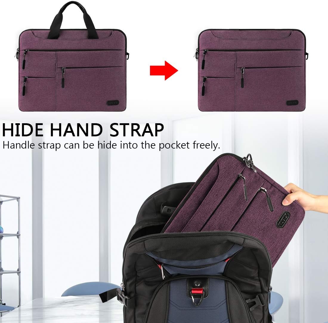 Laptop Bag for Men 13.3/14 inch Computer Sleeve Carrying Surface Laptop Case Water Repellent Briefcase Work Business Messenger Shoulder Bag Tablet Handle Case, Notebook Claret