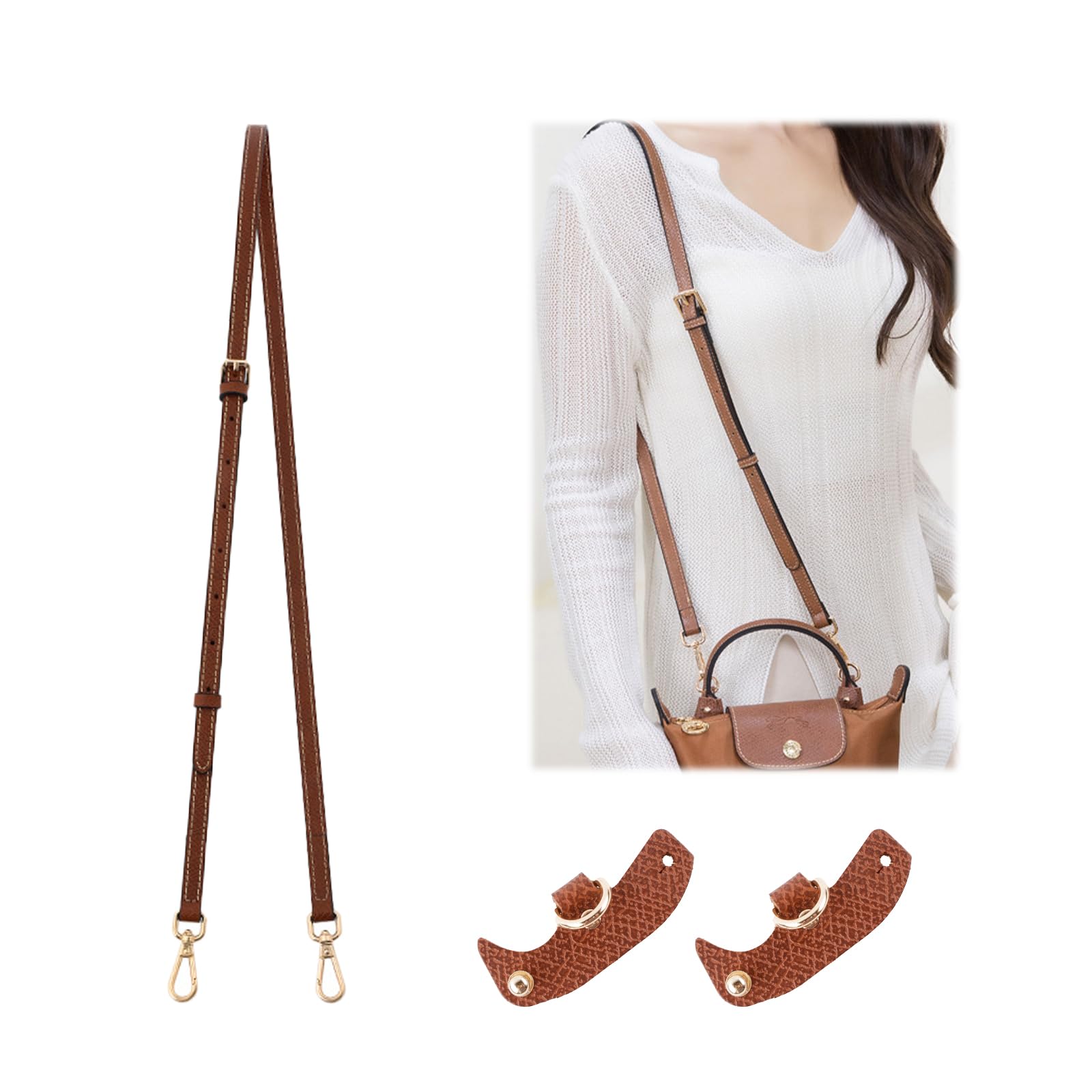 Borsa Tracolla Piccola Donna Borsa A Tracolla Donna Piccola - In Eco-pelle, Regolabile, Con Cinturino Removibile Piccola Crossbody Ecopelle Mezzaluna Regolabile - Foto 12