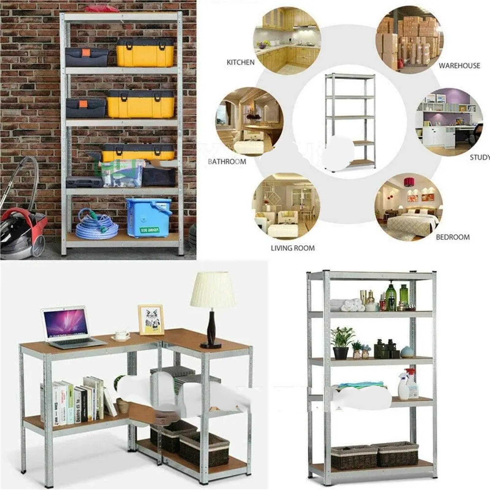 Scaffali in Metallo per Garage Scaffalatura in Metallo Resistente, Regalo di Natale di Halloween Fai-da-Te for Garage, Officina, Magazzino(150H 70W 30Dcm Gal)
