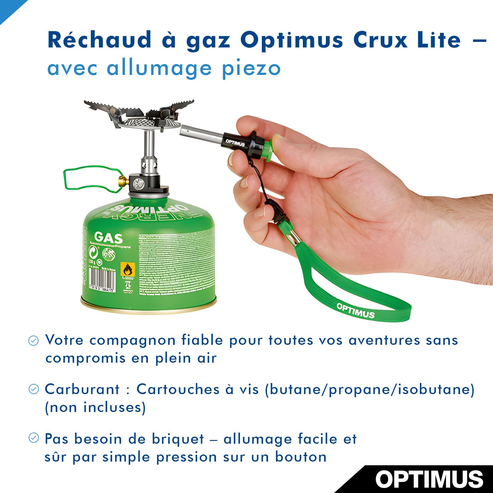 Optimus Crux Lite Piezo - Réchaud à gaz