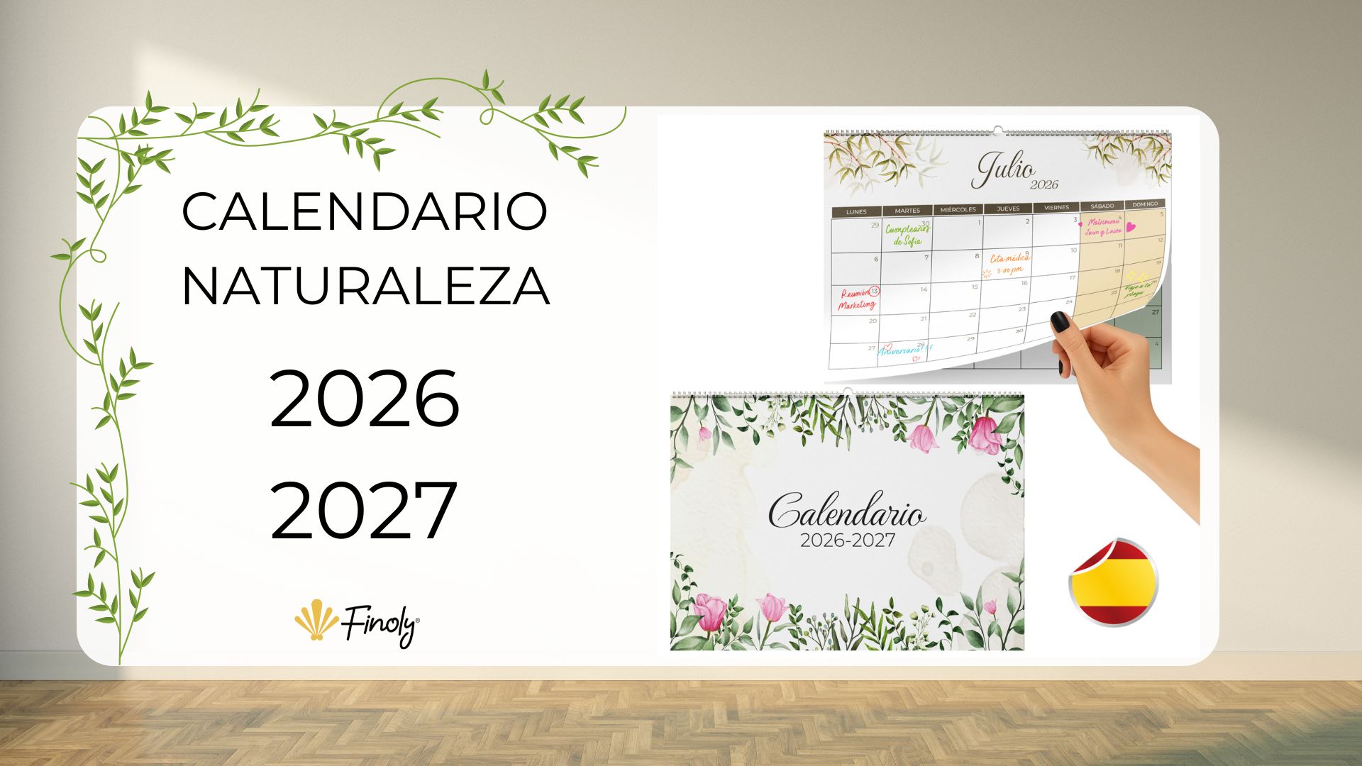 Calendrier Mural Juillet 2025 à Décembre 2026 (18 Mois) - Format A4 Nature Avec Aimant
