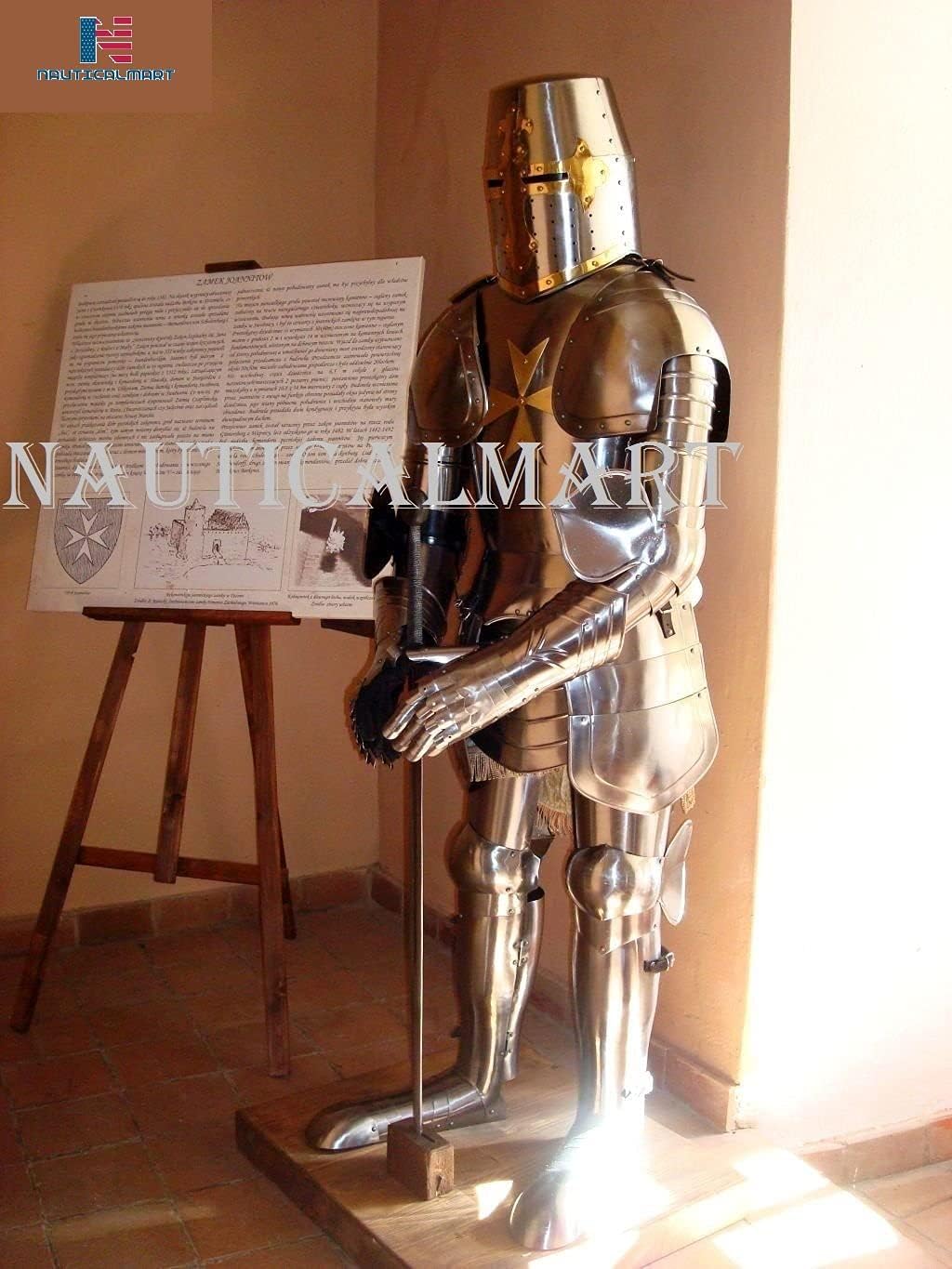 NauticalMart Templar Knight Suit of Armor Plate Armour Wearable Combat Body 15th Century