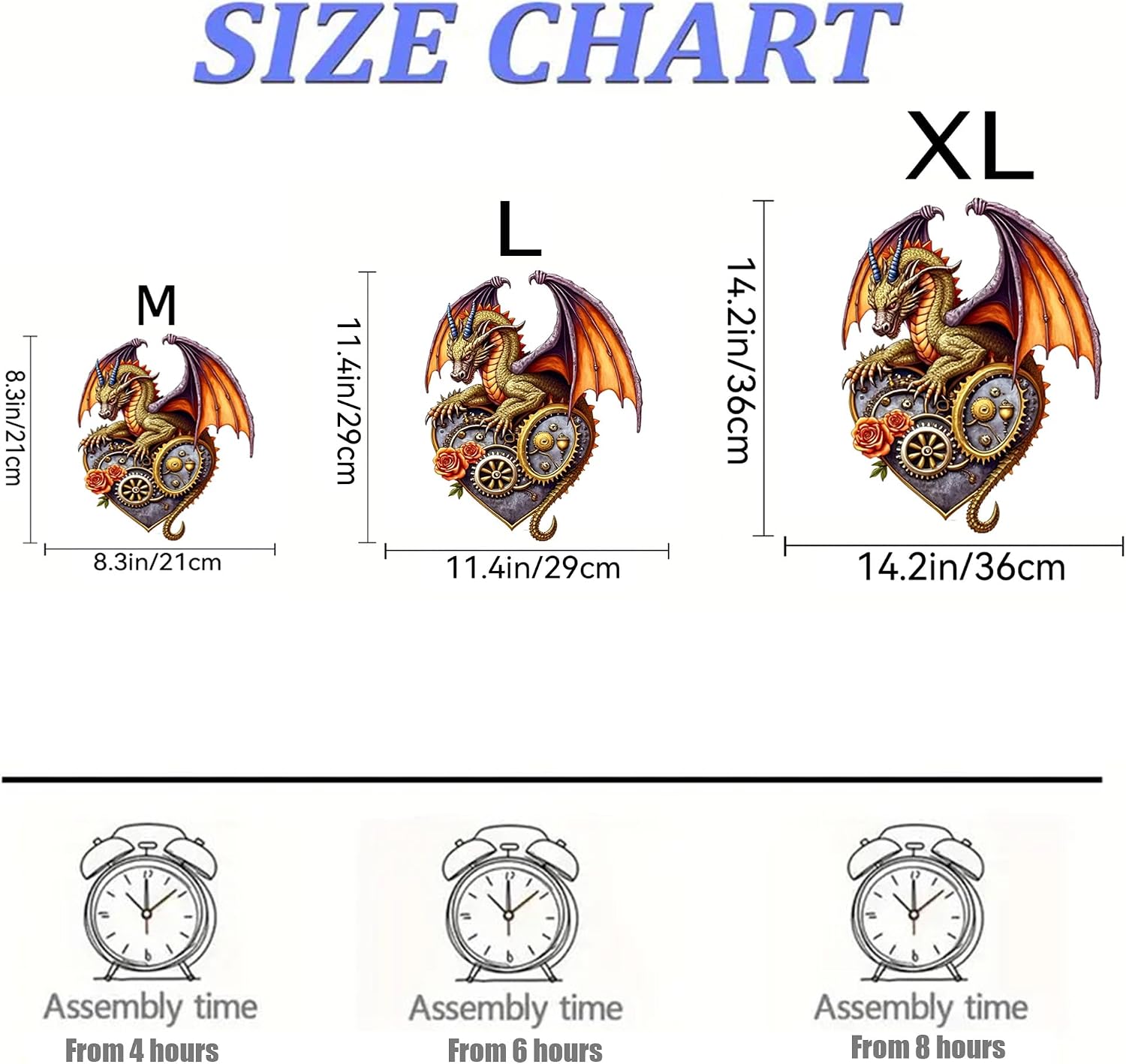 Jigsaw Puzzles,210 Pieces Flying Dragon Wooden Puzzles for Adults, Unique Shaped Plant Puzzles,Brain Teaser Family Flower Puzzle Game (Dragon, Large)