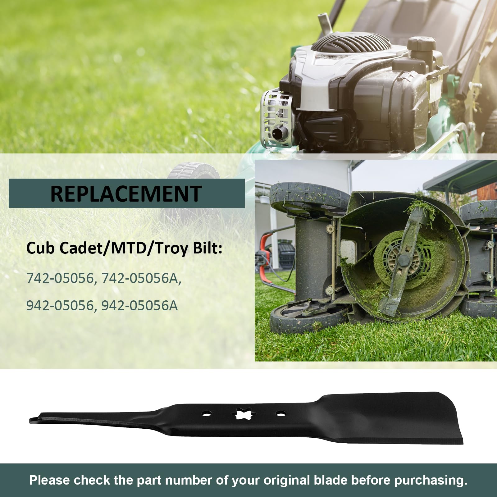 ZALANA Cuchillas de repuesto para cortacésped de 54 pulgadas para 942-05056 942-05056A 742-05056 742-05056A – Compatible con Cub Cadet RZT S54 L54 Troy-Bilt Mustang 54 XP Mower – 3 unidades