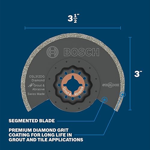 Vista 40 de Bosch OSL350CR6 Starlock Almohadilla de lijado oscilante multiherramienta de carburo 60 grano Delta
