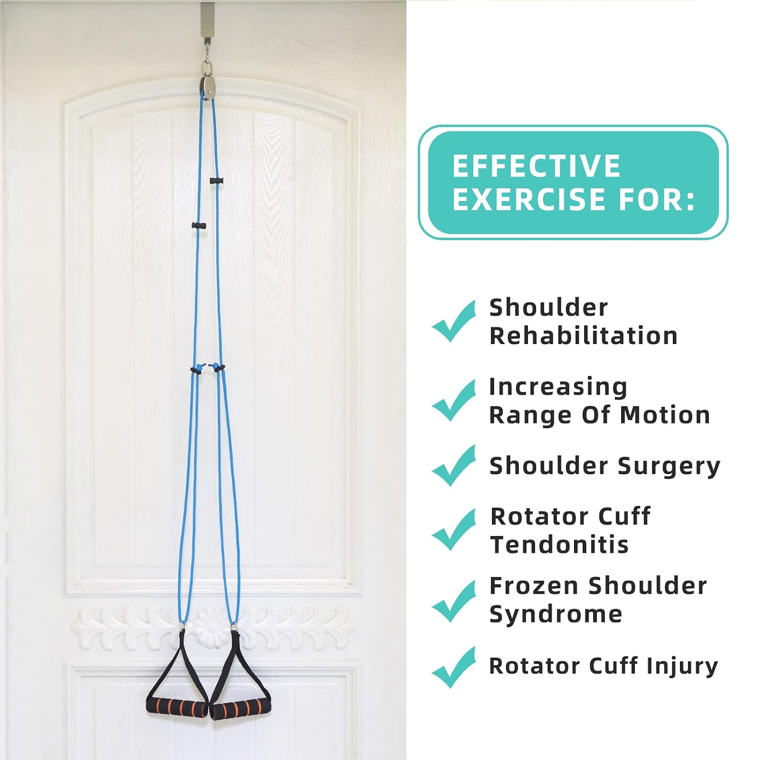 Fanwer Shoulder Pulley - Exercise Pulleys for Shoulder Rehab Over Door & Physical Therapy