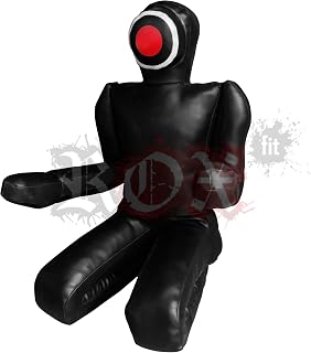 ROX Fit MMA Judo - Saco de boxeo para artes marciales mixtas, posición sentada, estilo de presentación, doble cara, maniquí de MMA, saco de entrenamiento BJJ de 1,5 m y 1,8 m, color negro (sin rellenar)