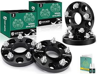 YHTAUTO 5x4.5 Hub Centric Wheel Spacers 20mm Fits Toyota, Lexus & Scion Models, Camry, RAV4, Prius, Avalon, RX, 5x114.3mm Tire Spacers w/ 12x1.5 Studs 60.1 mm Hub Bore 5 Lug 4Pcs Black Adapter