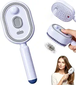Pente elétrico de massagem com almofada de ar em spray 2026, escova desembaraçadora 3 em 1 (roxa)