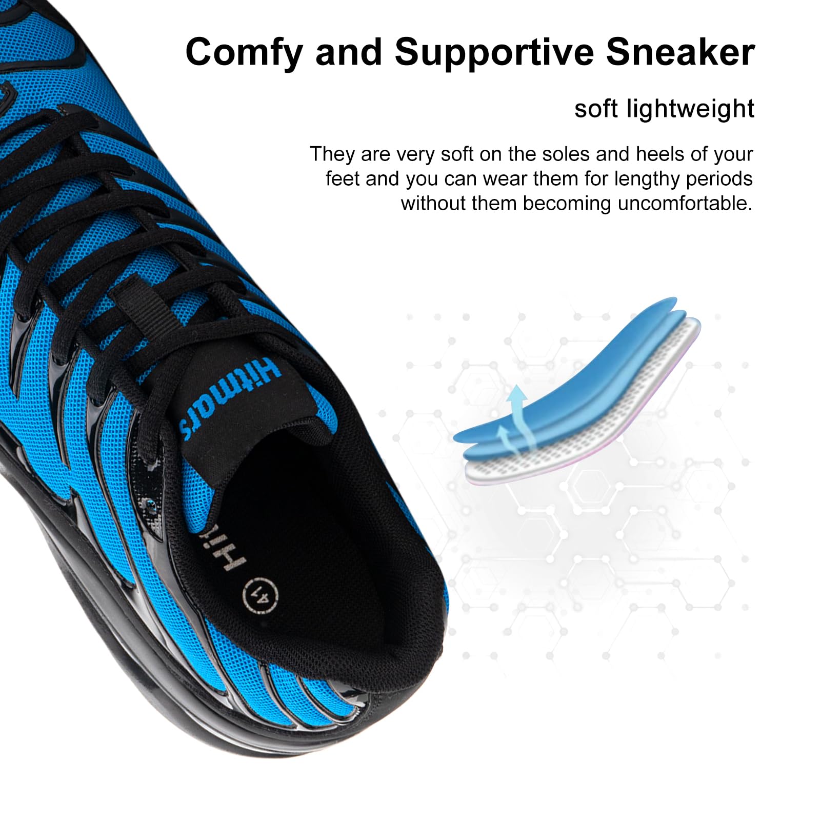 NEOKER Scarpe Running Uomo Donna Scarpe da Corsa Sneakers Scarpe Ginnastica Scarpe Trail Running Scarpe Sportive Platform Outdoor Nero Blu 36-48 EU