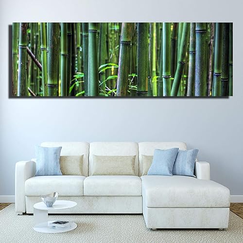 Miniatura 4 de Cuadro sobre lienzo, cartel de paisaje de naturaleza hermosa bosque de bambú verde, cuadro de arte de pared de lienzo para sala de estar decoración