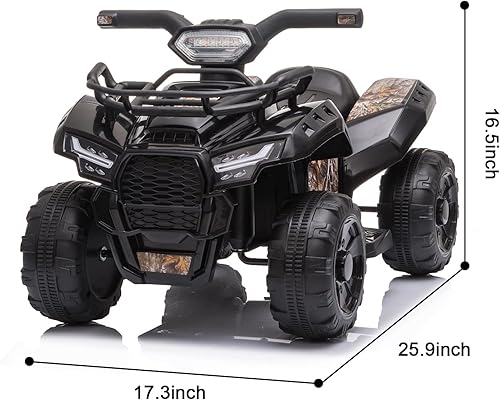 Miniatura 7 de Cuatrimoto eléctrica de juguete con baterías de 6 Voltios, 4 ruedas, faros, MP3, USB, control de volumen y un asiento grande para regalar a niños y