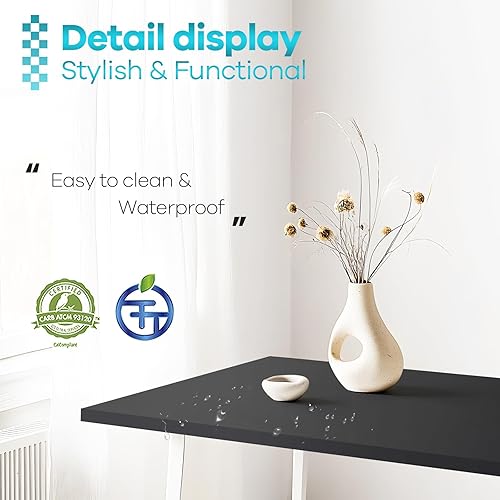 Miniatura 9 de Kaboon Mesa universal de 40 x 18 pulgadas, mesa sólida de melamina de una pieza, escritorio doble en L, escritorio flotante para bricolaje, encimera