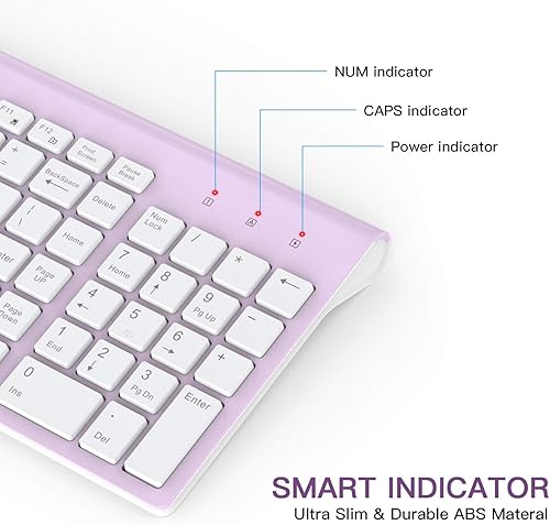 Miniatura 4 de Cimetech - Combo de teclado y mouse inalámbricos de tamaño completo compacto de 2.4 G, diseño ultrafino y elegante para ventanas, computadora,
