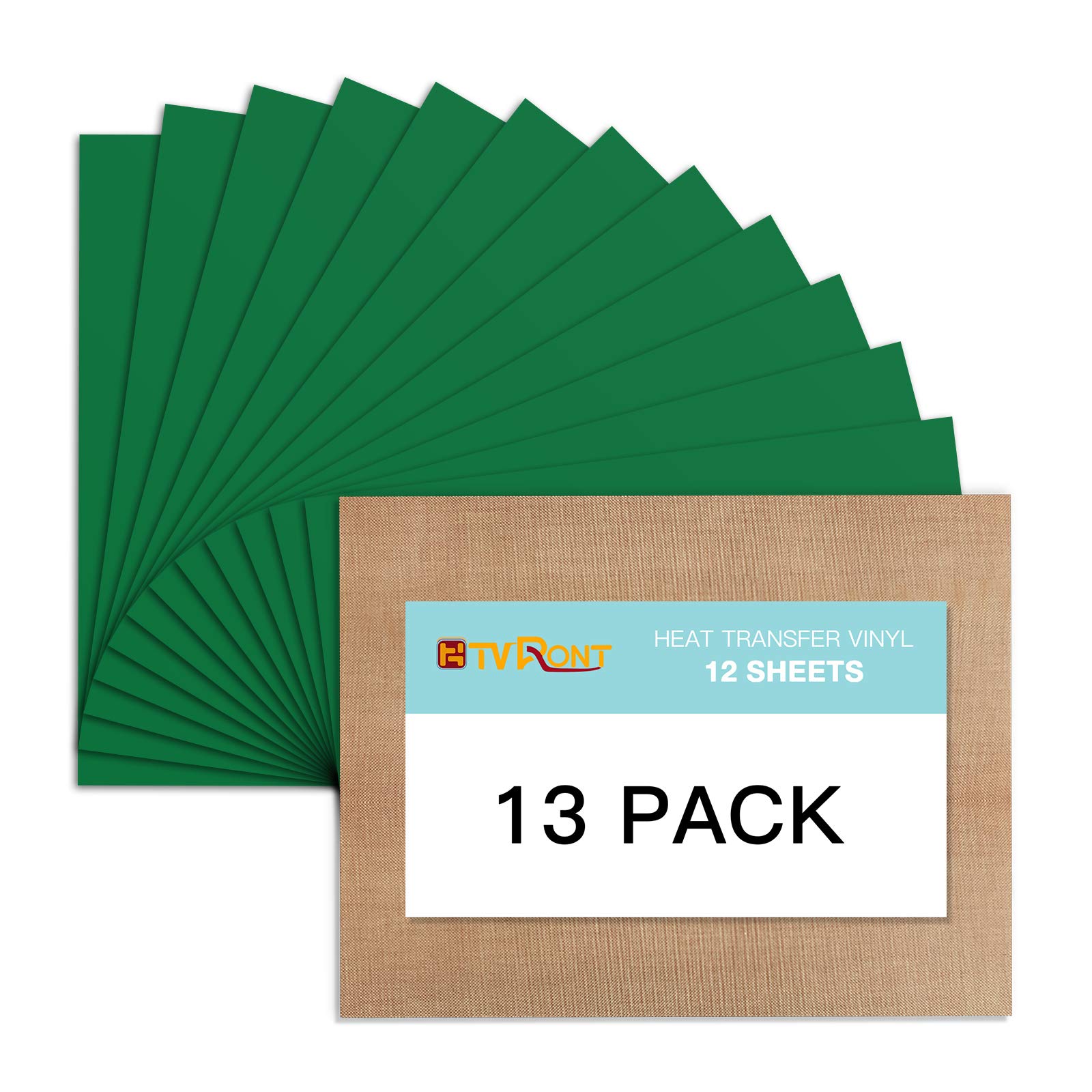 Green HTV Heat Transfer Vinyl Bundle: 13 Pack 12" x 10" Green Iron on Vinyl