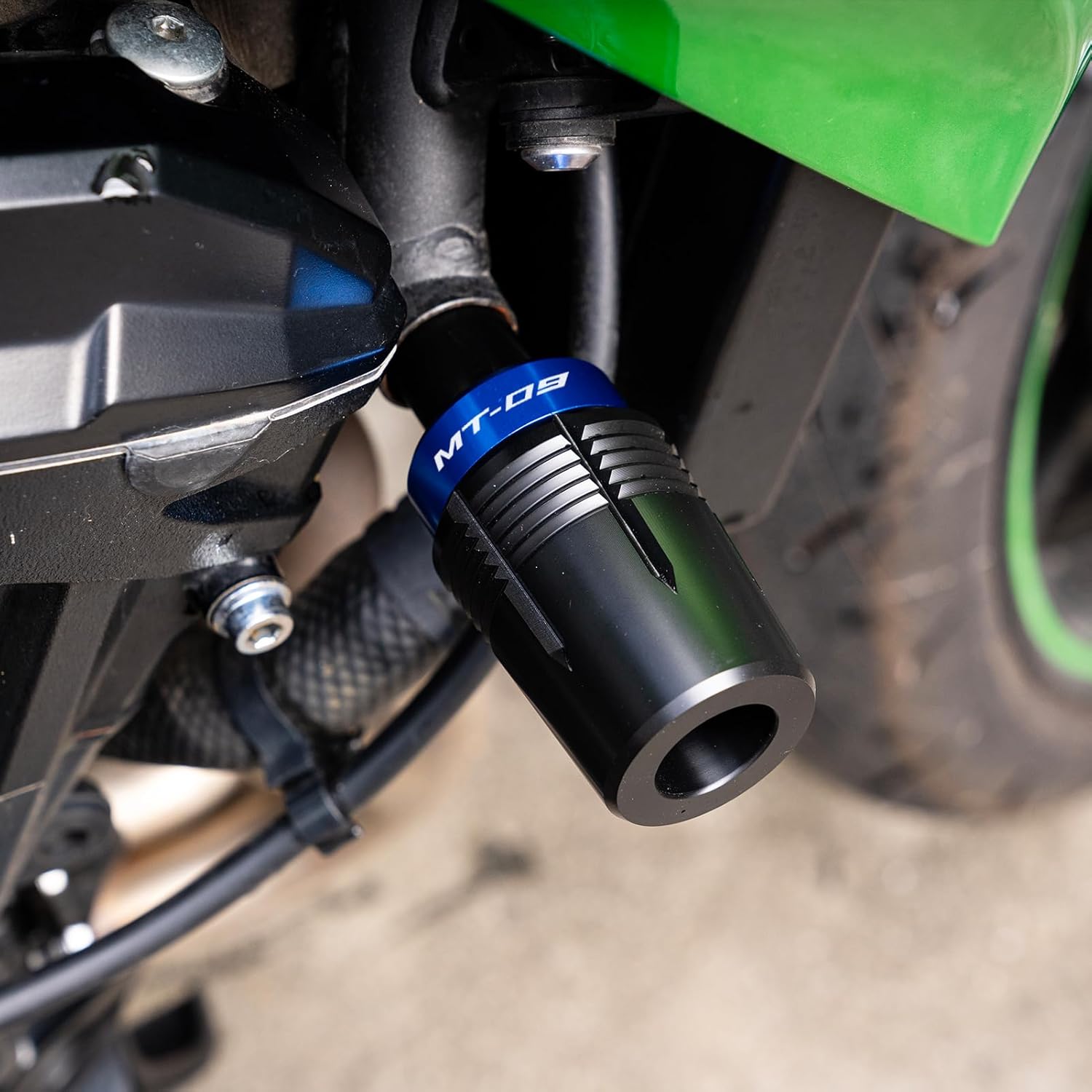 CNC Motorcycle Frame Sliders Crash Protector Pad Falling Protection Compatible With MT09 2025 2024 MT-09 2023 MT09 SP 2021 TRACER 9 GT FZ09 (Blue)