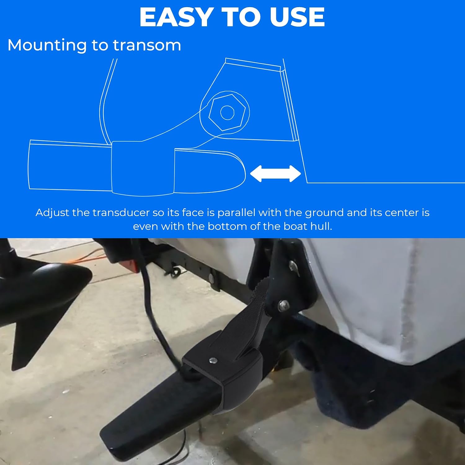 Upgraded Transom Transducer Mount Bracket Bracket for Lowrance Tripleshot Transducer Replacement Mount Bracket Black