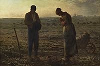 Vista 2 de Jean-Francois Millet - El Ángelus (1859) - Póster de pintura clásica, regalo de arte/ Tamaño: A5 (5.827 x 8.268 in)