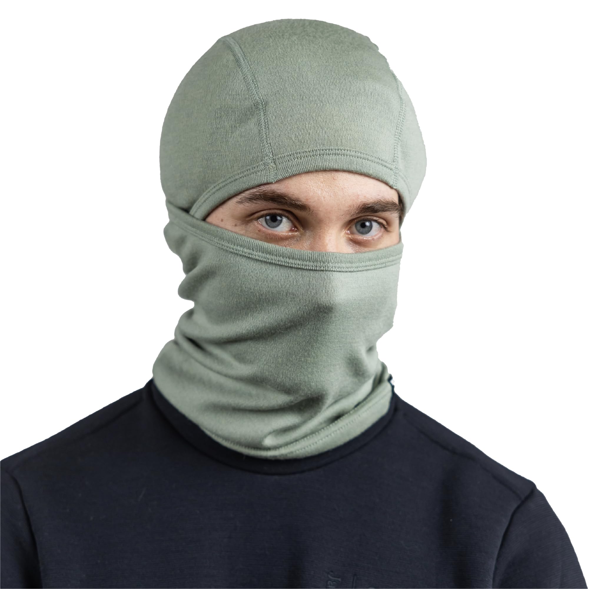 Janus Wool Kleveland Merino Balaclava - Lightweight Facemask - Hood for Men Women Teens - Snowboarding Ski Mask