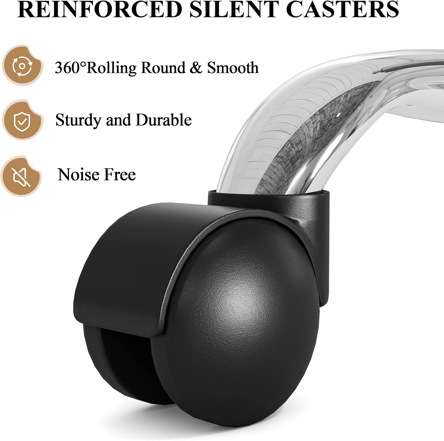 SHA CERLIN Rolling Stool with Wheels Swivel Shop Salon Chair Adjustable Drafting Massage Medical Tattoo Spa with PU Leather Cushioned,Black and Silver