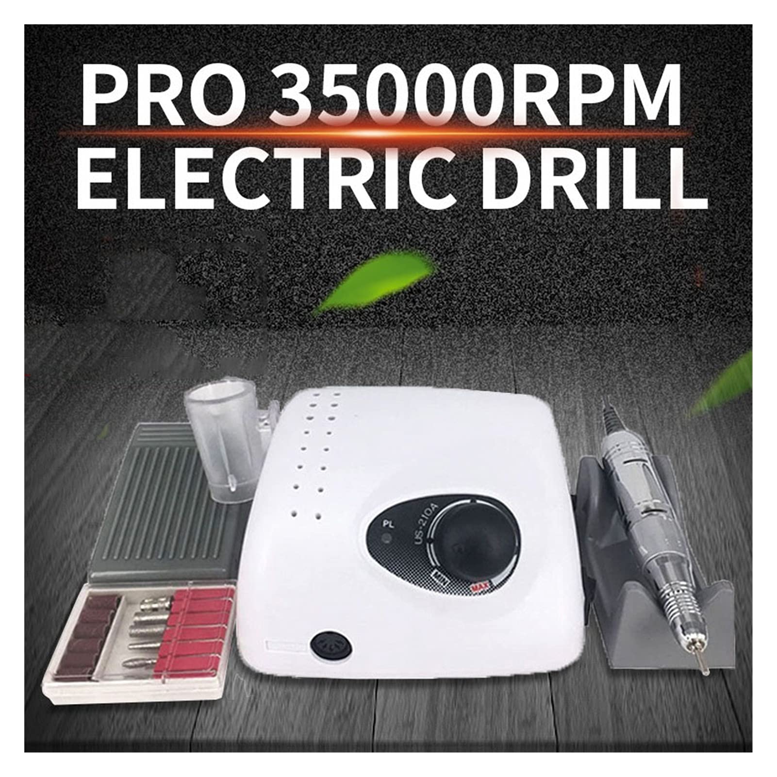 Perceuse à Ongles 35000 ROUPIR Machine de Forage à Ongles électrique Professionnel 65W Forte 210 Micromoteur Manucure Set Pedicure Fichier ongle Kit(Blanc)