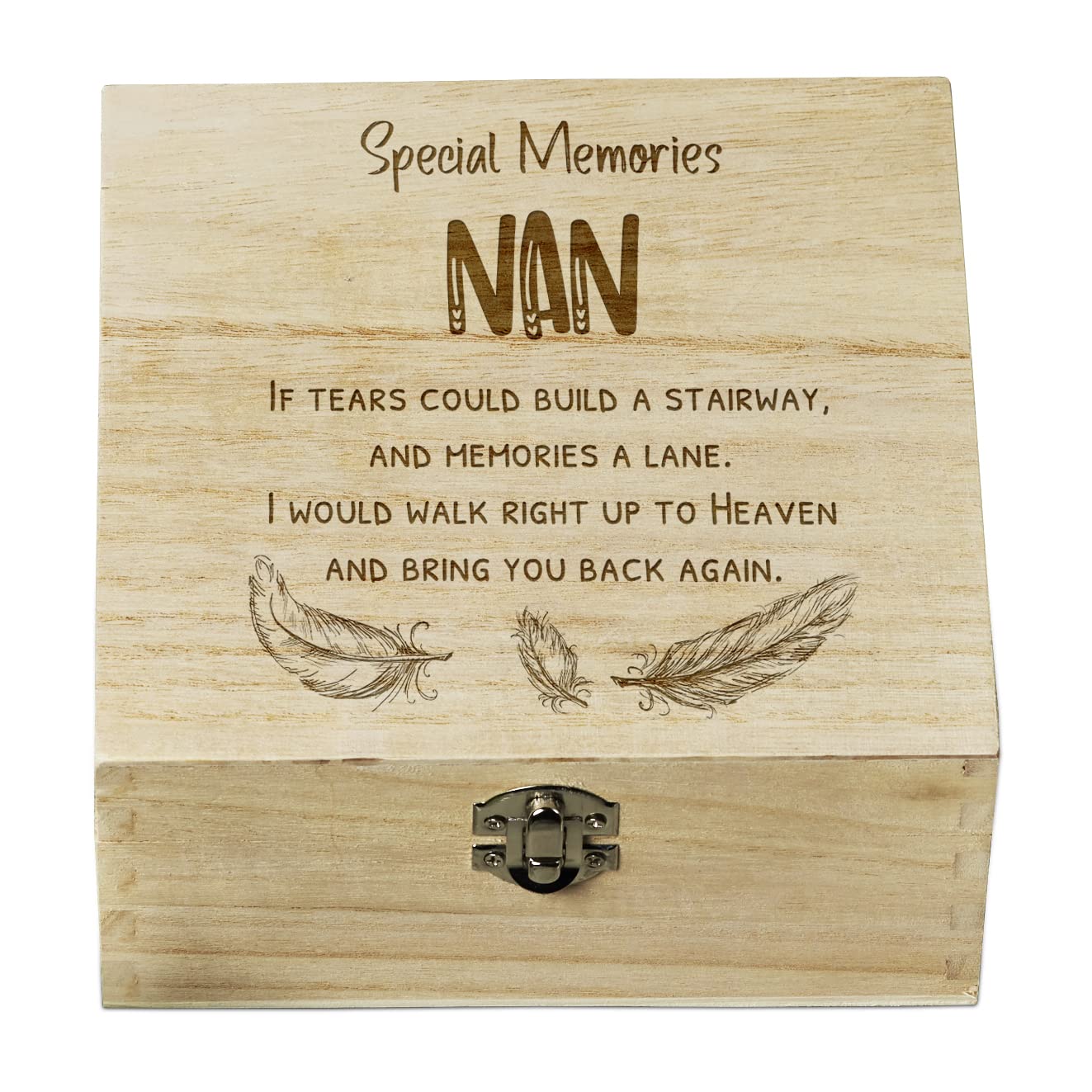 Ukgiftstoreonline Nan In Loving Memory Engraved Wooden Keepsake Box Gift Shb-56