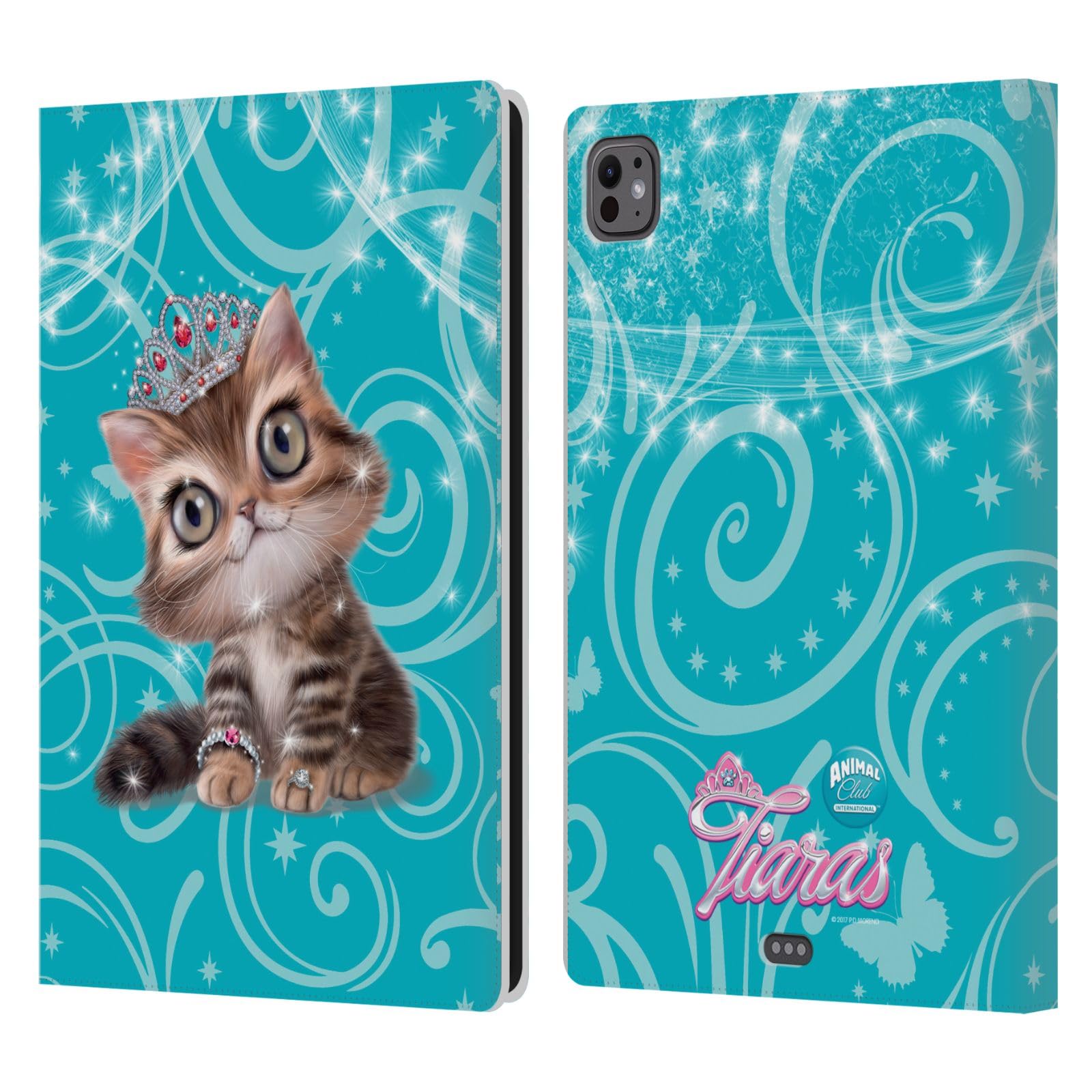 Étui portefeuille chat pour iPad Pro 11 M4 M5 en cuir