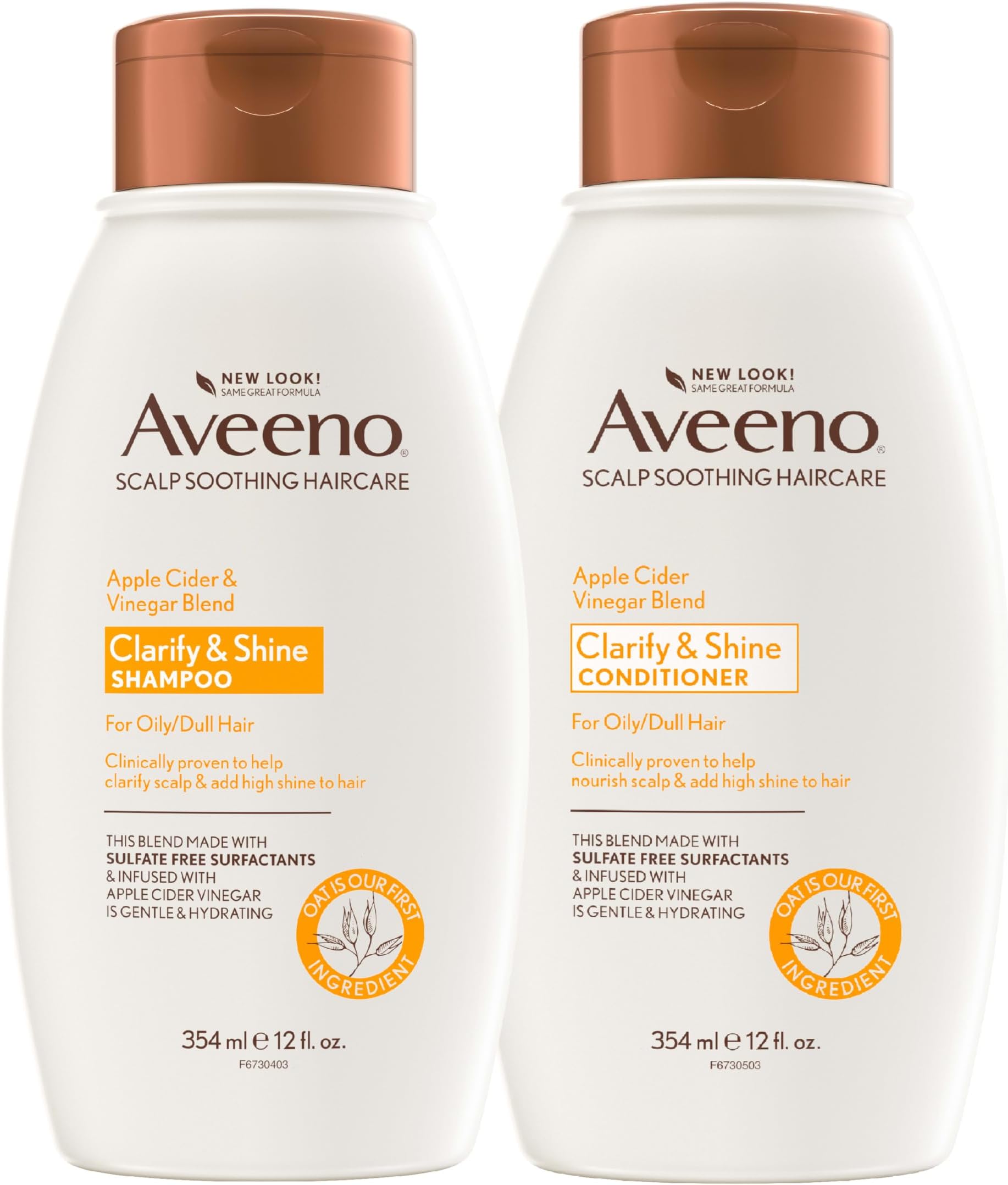 Apple Cider Vinegar Shampoo + Conditioner Set, 2 x 12 fl. oz