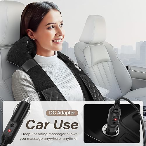 Miniatura 6 de Almohada eléctrica 3D de masaje shiatsu, con calor, para músculos de cuello, espalda, hombros, espalda baja, pies y piernas, alivia el dolor,