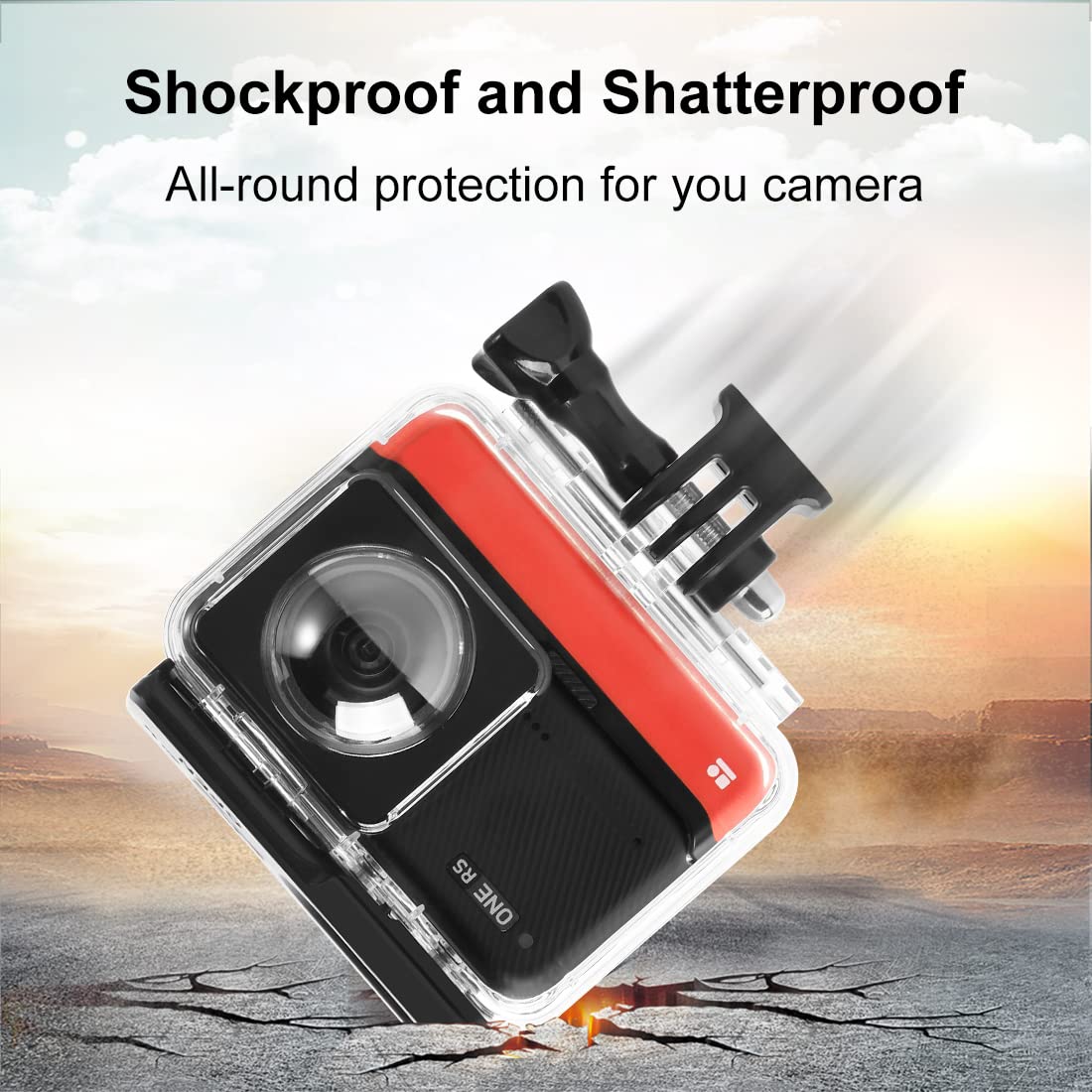 Custodia impermeabile per Insta360 One RS Twin Edition/4K Edizione per Immersioni Subacquee 30M Cover Protettiva (per Twin Edition)