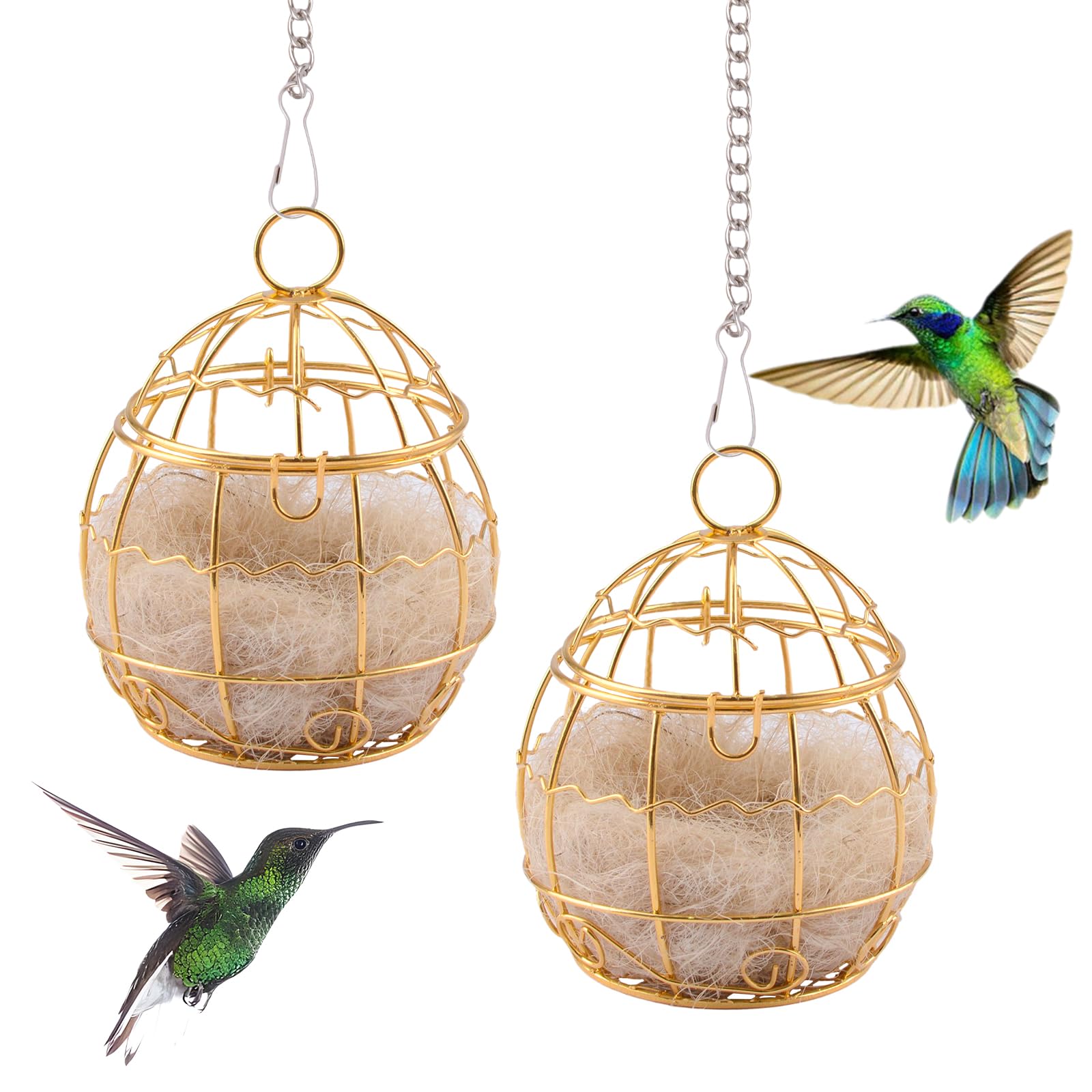 Matériau nidification oiseaux sauvages sphérique rechargeable x2