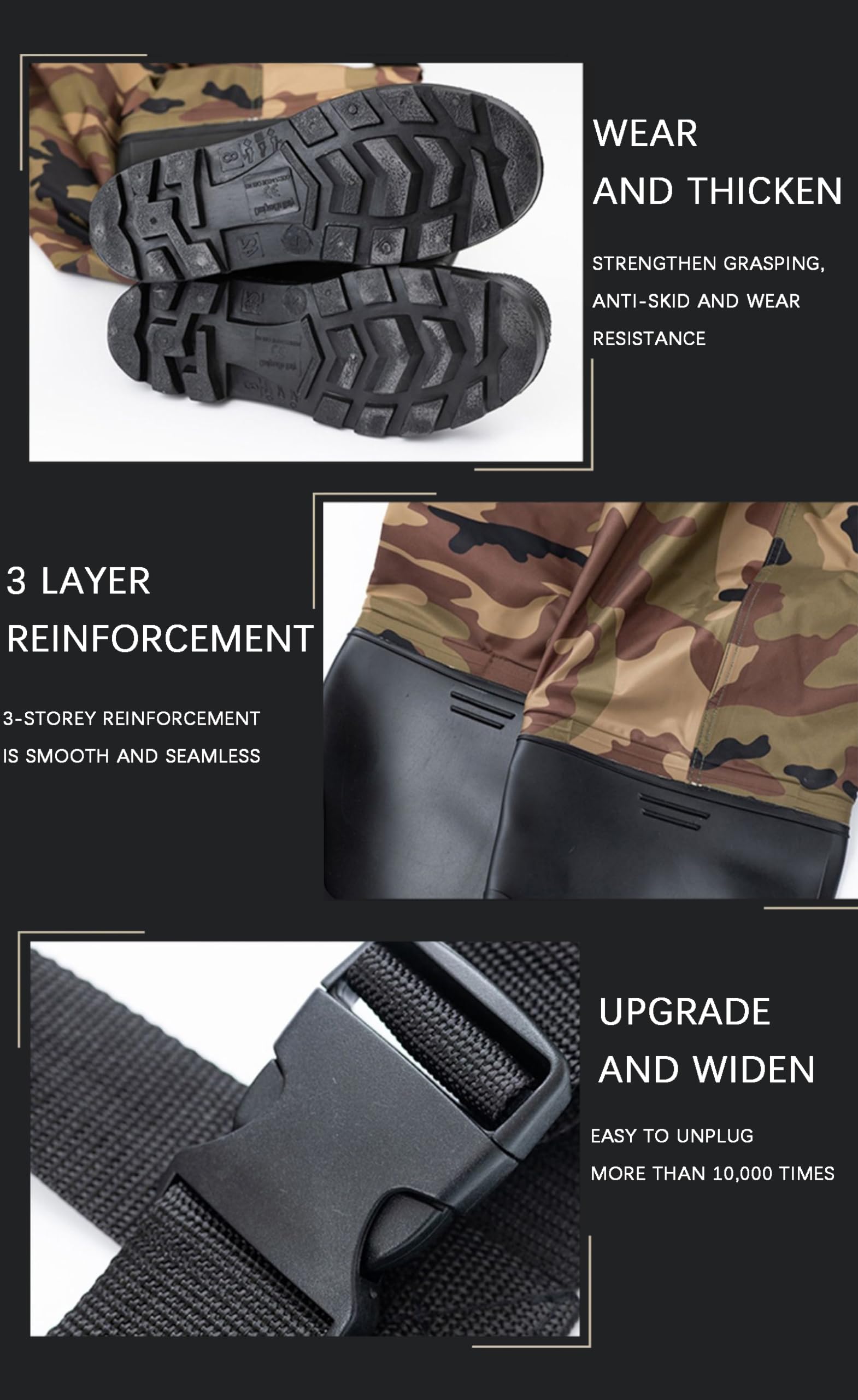 Waders Pesca Caccia Waders Petto in Nylon con Stivali Tracolla Regolabile per Uomini E Donne Trampolieri Impermeabili E Traspiranti con Cintura Leggero Pantaloni da Pesca