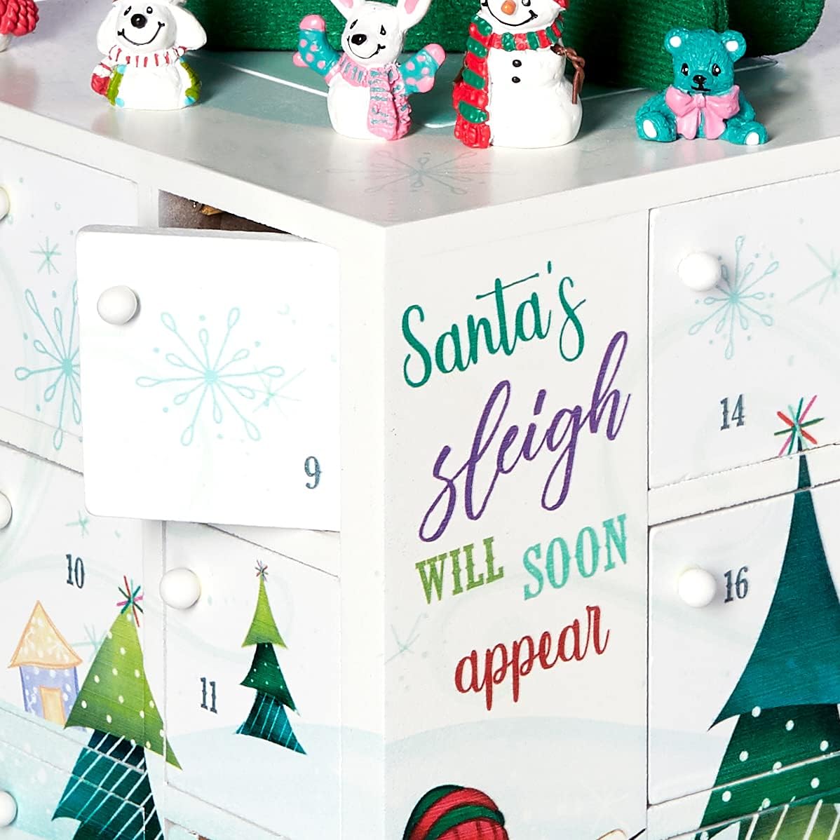 Precious Moments 26 Piece Wood Resin and Fabric Snowman Advent Calendar 191428
