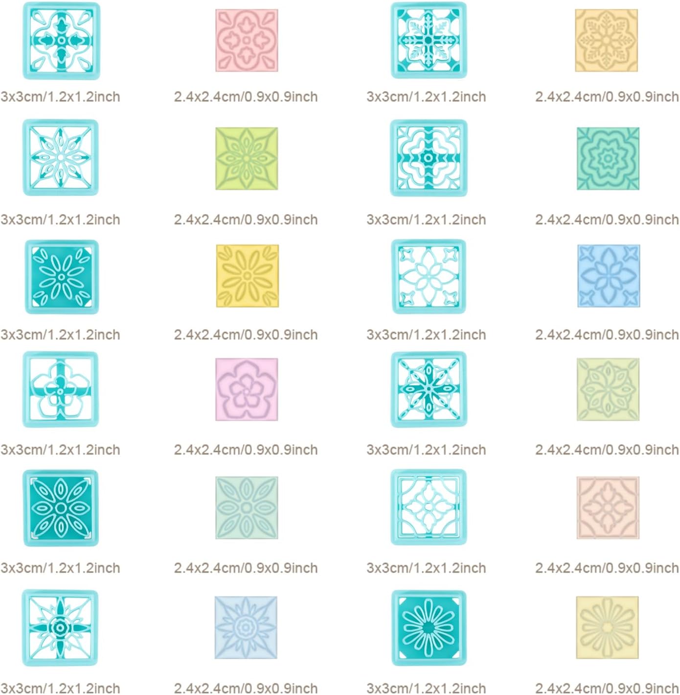 ORIGACH 12 Style Flower Tile Polymer Clay Cutters Set image 3