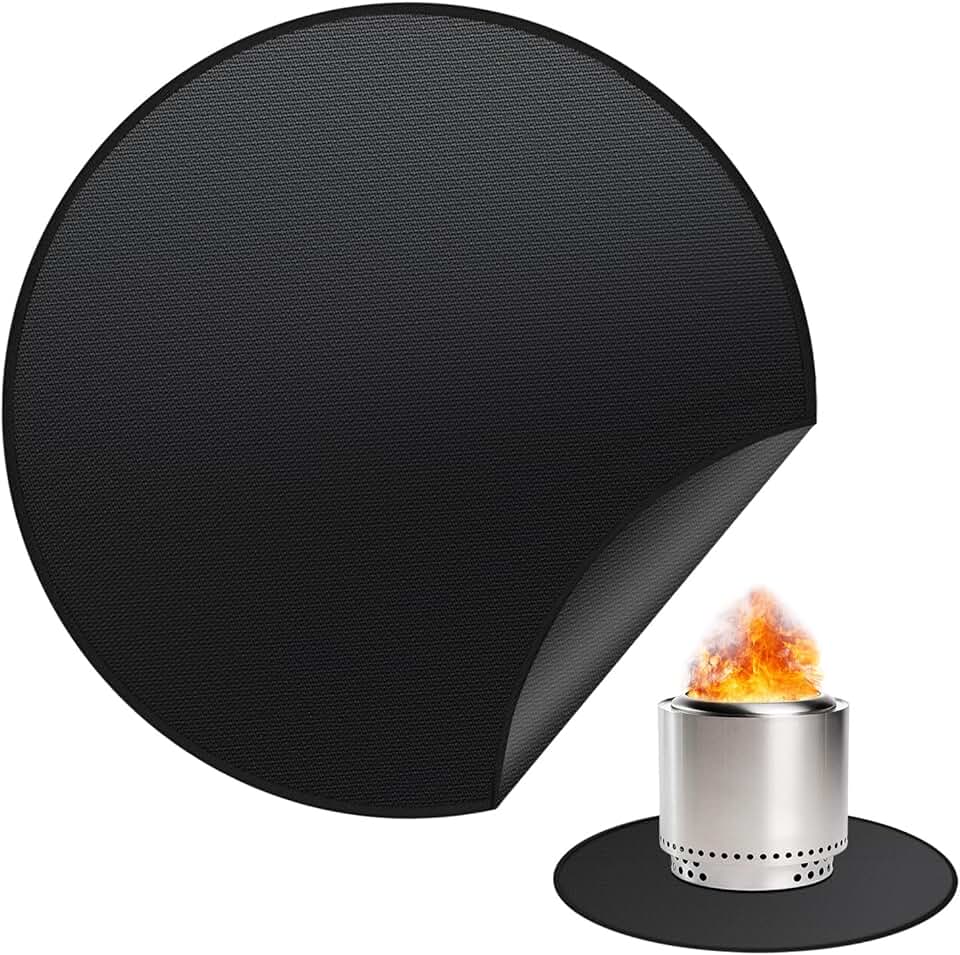 36" Fire Pit Mat for Solo Stove Bonfire, Round Fireproof Under Grill Mats for Outdoor Grill, Portable Camping Stove Mat for Solo S