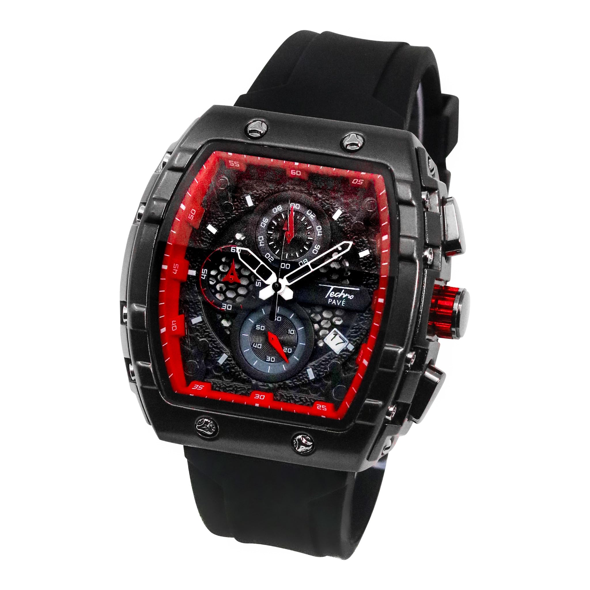 Orologio analogico da uomo, cassa cilindrica, quadrante multifunzione, movimento al quarzo di precisione, cinturino in silicone di alta qualità
