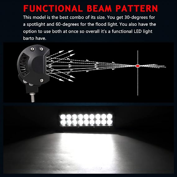 AUXTINGS 23 cm 54W LED Light Bar Spotlight Narrow Angle Combination Beam Off-Road LED Work Light, Ideal for Off-Road Vehicles 4x4 Atvs Utvs Construction Machinery, Vessels, Fish Gathering Lights
