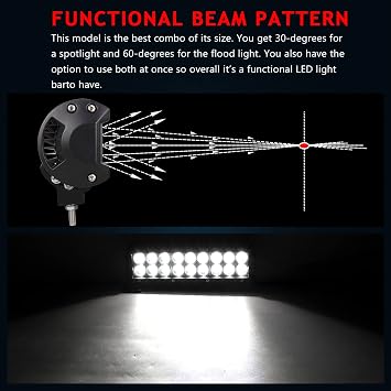 AUXTINGS 23 cm 54W LED Light Bar Spotlight Narrow Angle Combination Beam Off-Road LED Work Light, Ideal for Off-Road Vehicles 4x4 Atvs Utvs Construction Machinery, Vessels, Fish Gathering Lights