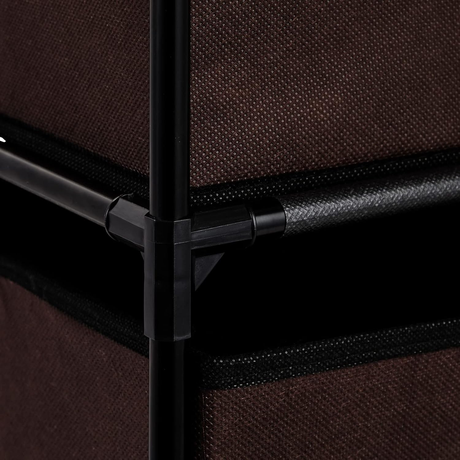 Juvale 4-Tier Closet Organizers & Storage Dresser - 16.5 in L x 13 in W x 33 in H, Dark Brown, Modern - Fabric Drawers for Bedroom Storage & Closet - Metal Frame Clothes Dresser for Narrow Spaces