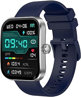 Fastrack Fastrack Revoltt FS3 Smartwatch with 2.01” TFT Display,Push Button Interactions, HRM, SpO2, Sleep, Multiple Menu Style, Rotary Crown, IP68, BT Calling, 24/7 Health Suite, Alarm, Stopwatch - Dark Blue