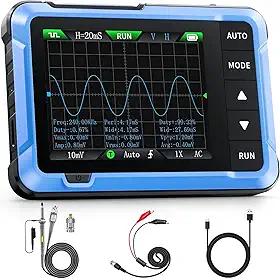 FNIRSI dso-510 osciloscópio portátil/gerador de sinal dds 2 em 1, osciloscópio automotivo portátil digital tft de 2,8 polegadas, largura de banda de 10 mhz, taxa de amostragem de 48 ms/s, fu